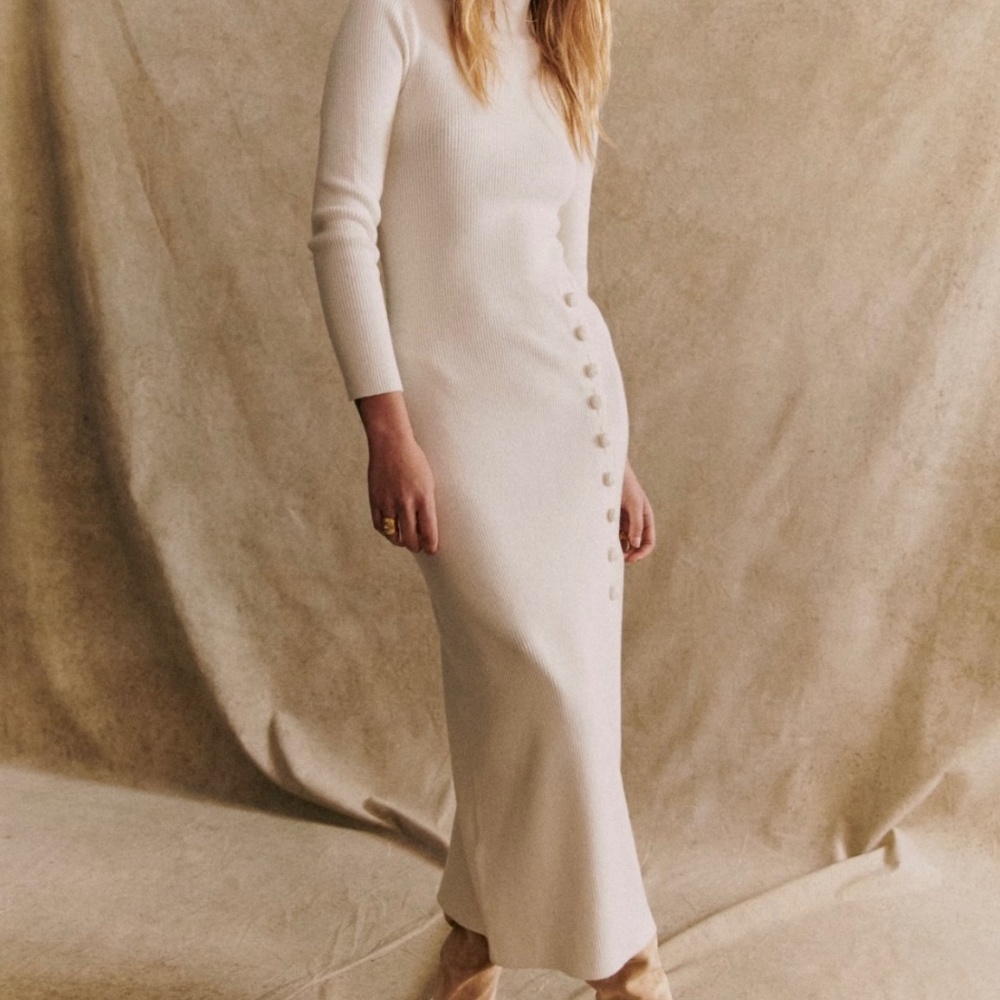 Sezane Harper Dress Ecru - Size XS